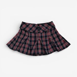 ROYAL BONES Pleated 2000s Plaid Mall Goth Punk Skirt
